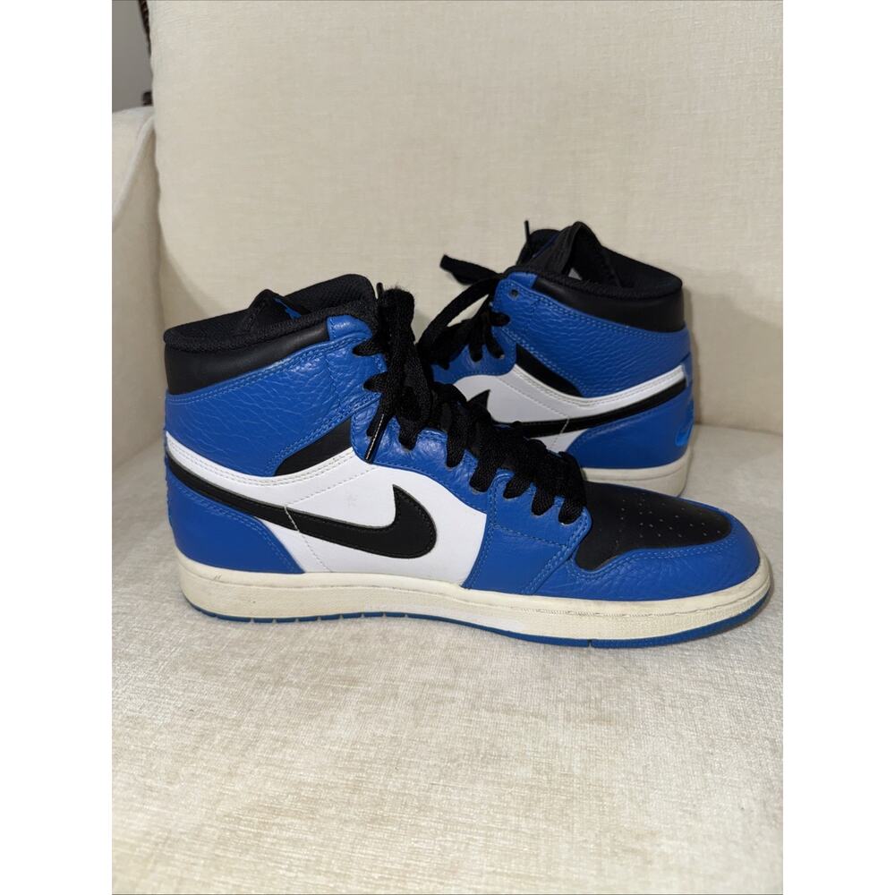 Nike Air Jordan 1 Mid Men Sz 9 332550-400 Soar Blue Black White Shoes No Soles - Picture 4 of 12